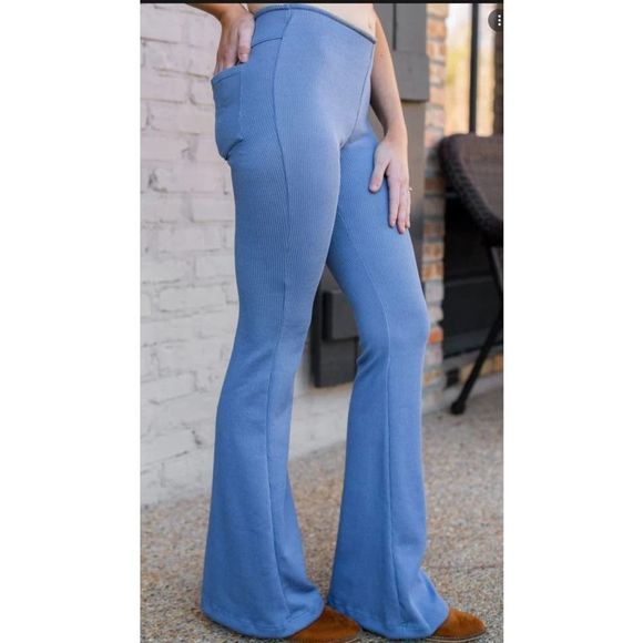 Blumin Rib Pull On Flare Pants with Pockets 2XL - Picture 2 of 8